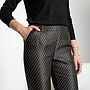 Pantalón recto jacquard, corte tobillero