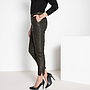 Pantalón recto jacquard, corte tobillero